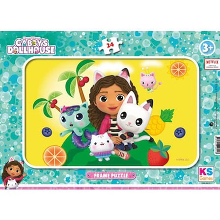 Ks Games Gabby's Dollhouse 24 Parça Frame Puzzle Kolay Kırılmayan Karton Materyal 3+