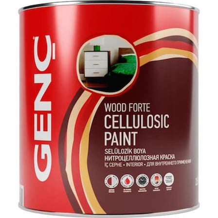 2,5 Lt Krom Sarı Renkli Selülozik Parlak Ahşap Boyası