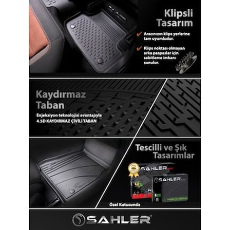 Ford Kuga 2013-2019 Uyumlu 4.5D Havuzlu Paspas