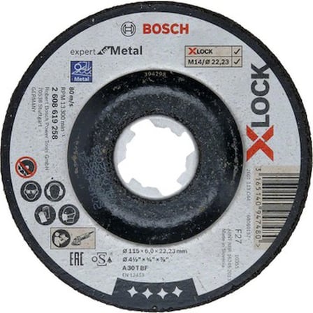 X-Lock 115*6.0 mm Bombeli Metal Taşlama Diski