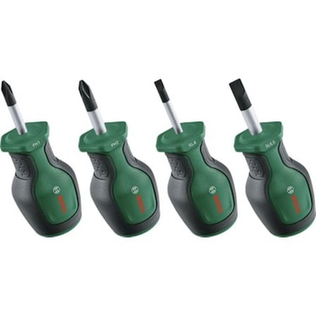 4 Parça Çelik Kısa Tornavida Seti Ergonomik Tasarımlı ve Dayanıklı