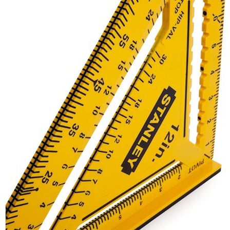Çift renkli ABS plastik inç ölçülü gönye, 12" uzunluğunda