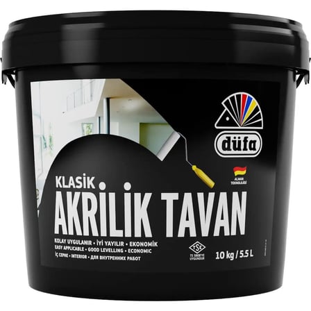 10 Kilogram Beyaz Akrilik Tavan Boyası