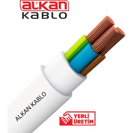 3x1,5 Mm² Beyaz Kablo %100 Bakır 5 Metre