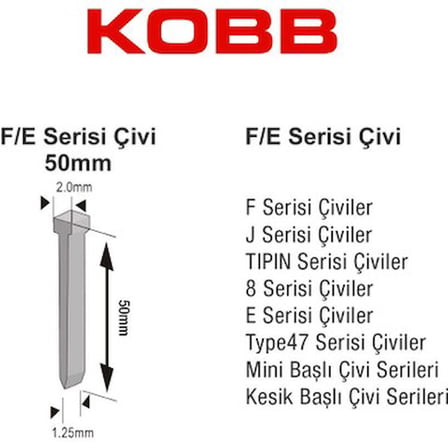 Ağır Hizmet Tipi Kesik Başlı, 50 mm, 2500 Adet Paket