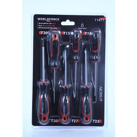 200 mm Torx Tornavida Seti 6'lı S2 Çelik Profesyonel