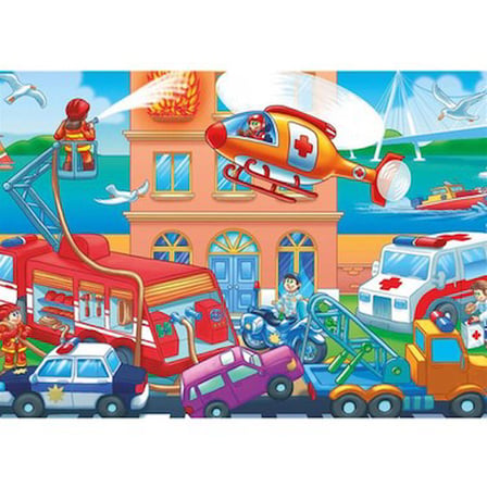 24 Parça Eğlenceli Jumbo Puzzle, Kurtarma Görevleri Temalı ve Renkli Tasarım