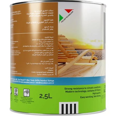 2,5 Lt Su Bazlı Deck Yağı, Şeffaf Renk ile Ahşap Koruma