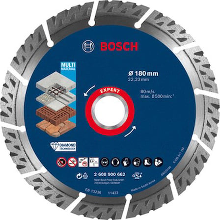 180 x 22,23 x 2,4 x 12 mm Elmas Kesme Diski, Çok Amaçlı