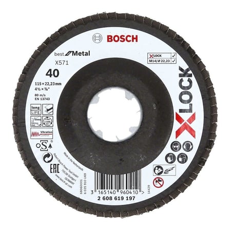 X-Lock 115 mm Metal Flap Disk, 40 Kum