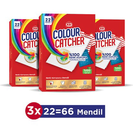 Renk Koruyucu Mendil 22'li Paket 3 Adet 66 Yıkama İçin Ultra