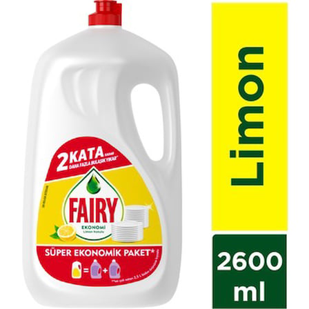 Süper Ekonomik Paket Limon Aromalı Sıvı Bulaşık Deterjanı 2600 ml