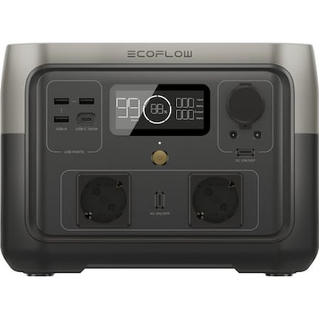 EcoFlow - RIVER 2 Max Taşınabilir Güç Kaynağı - 512Wh Kapasite, 2X500W (X-Boost 1000W)