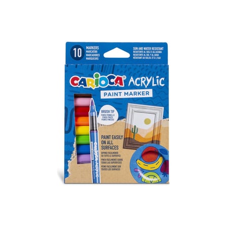 Fırça Uçlu Akrilik Paint Marker, 10'lu Renkli Set