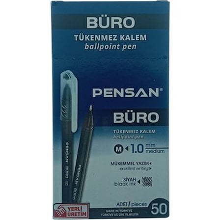 50'li Siyah 1 mm Tükenmez Kalem Seti