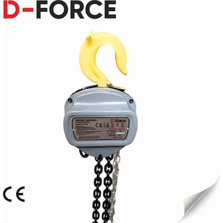 D-Force DF-0502 Zincirli Caraskal 1 Ton Kapasite ile Dayanıklı Çelik Malzeme 5 Metre