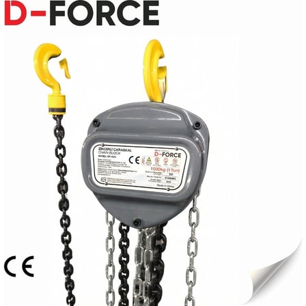 D-Force DF-0502 Zincirli Caraskal 1 Ton Kapasite ile Dayanıklı Çelik Malzeme 5 Metre