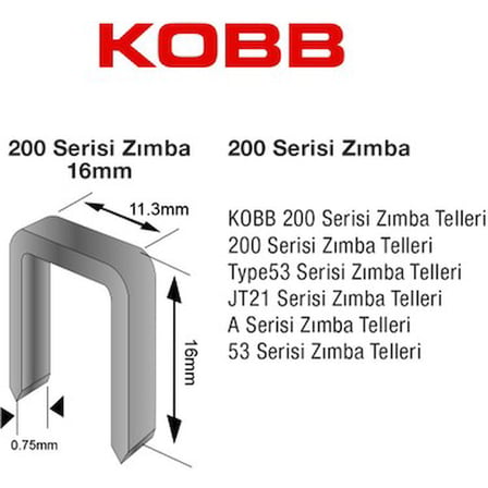 16 mm Zımba ile 2500 Adet Ağır Hizmet Tipi Zımba Seti