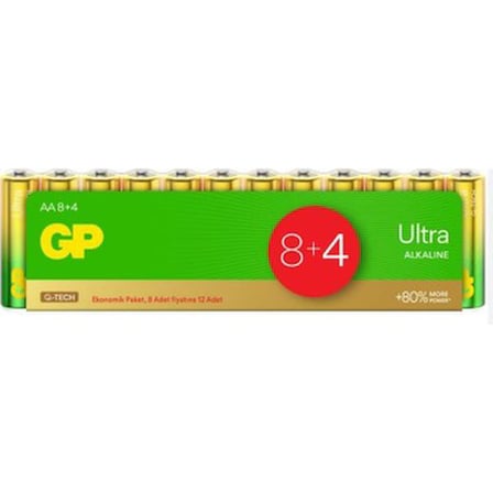 12'li Ultra Alkalin AA Kalem Pil, Uzun Süreli