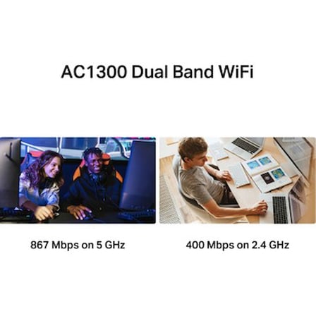 Mercusys MA30H | AC1300 Mbps Dual‑Band Wi‑Fi 5 USB 3.0 Adaptör | Yüksek Çekim Gücü | Tak‑Çalıştır |