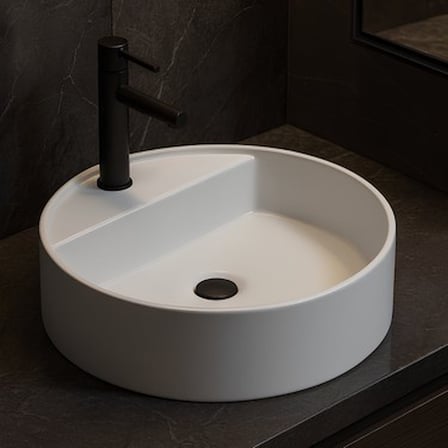 45x45 cm Delikli Beyaz Lavabo, Tezgah Üstü Model
