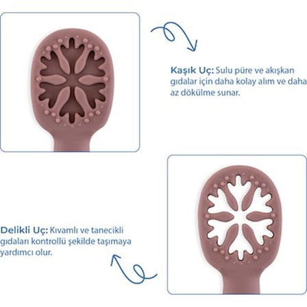 İkili Silikon Kaşık Seti, Bebeğiniz İçin Sağlıklı