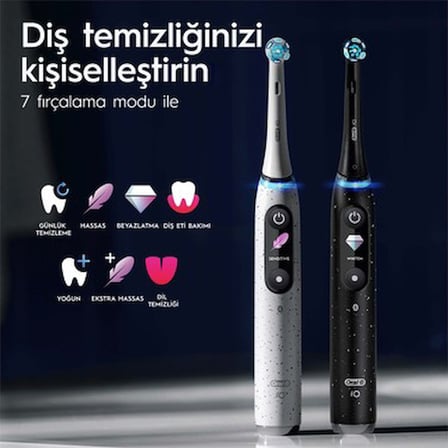 Şarjlı Diş Fırçası, Orta Sertlikte Fırça Kılı ile Ultrasonik Temizlik