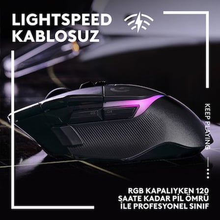 Logitech G G502 X Plus Kablosuz HERO 25K Sensörlü RGB Aydınlatmalı Oyuncu Mouse -