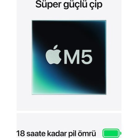 Apple MacBook Air M5 16GB 512GB SSD macOS 15" Taşınabilir Bilgisayar Yıldız Işığı