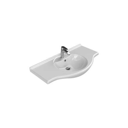 95*50 cm Etajerli Lavabo, Turkuaz Seramik