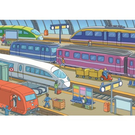 Demiryolu İstasyonu Puzzle - 35 Parça Eğlenceli Yapı Seti