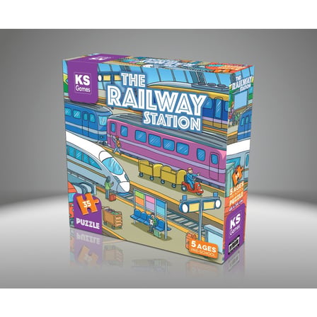 Demiryolu İstasyonu Puzzle - 35 Parça Eğlenceli Yapı Seti