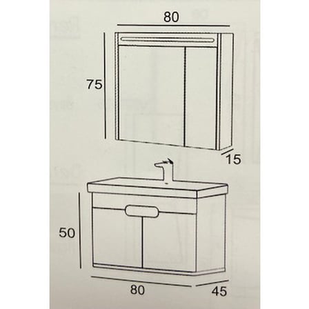 Antrasit Grisi 80 cm Banyo ile Modern Alan