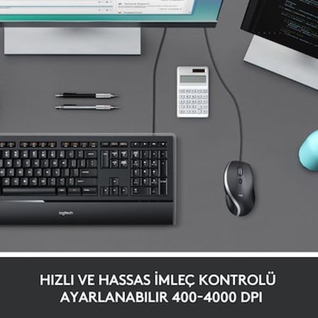 Logitech M500S 4.000 DPI Gelişmiş USB Kablolu Mouse -