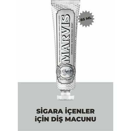 Marvis Smokers Diş Macunu - Sigara İçenler İçin Özel, Lekeleri Gideren ve Beyazlatan, 85 ml,