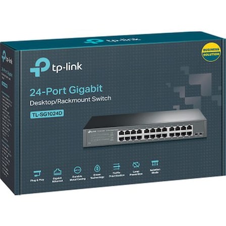 Tp-Link TL-SG1024D 24 Port Gigabit Switch Dayanıklı Tasarım ile Kesintisiz Ağ