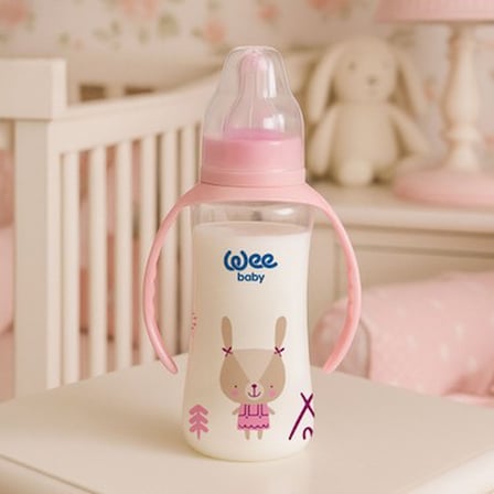 Klasik Kulplu Biberon 270 ml Pembe Renk Seçeneği
