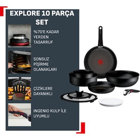 Titanyum Kaplama 10 Parça Tava Seti ile Farklı Pişirme Seçenekleri