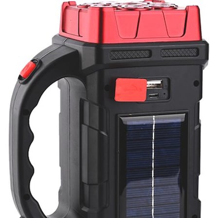 Şarjlı Solar Kamp Feneri, USB Çıkışlı 38 Watt Kapasite