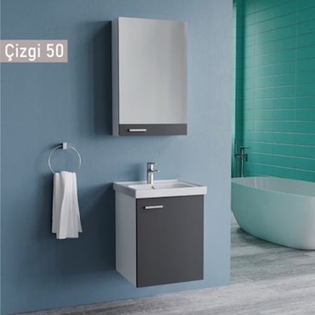 50 cm Antrasit Gri Banyo Aksesuarı, Modern Stil
