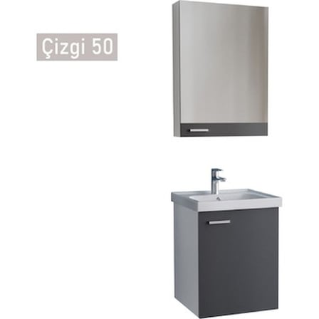 50 cm Antrasit Gri Banyo Aksesuarı, Modern Stil