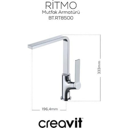 Creavit Ritmo Krom Mutfak Eviye Bataryası