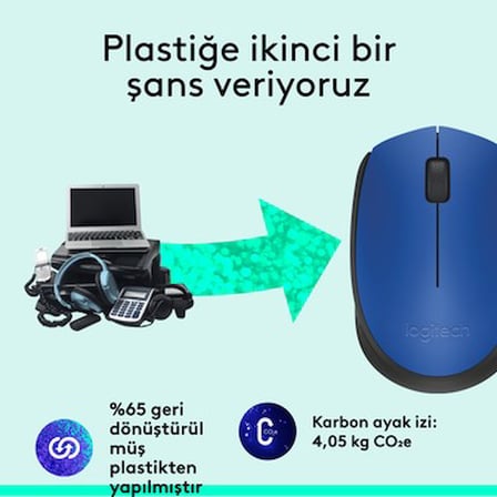 Logitech M171 Kablosuz Usb Mavi
