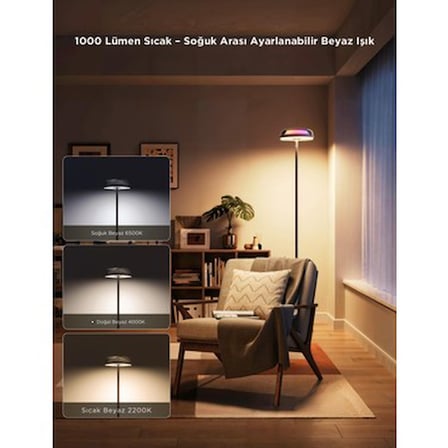 RGB Renk Seçeneği ile Enerji Tasarruflu Uplighter Köşe Lambası