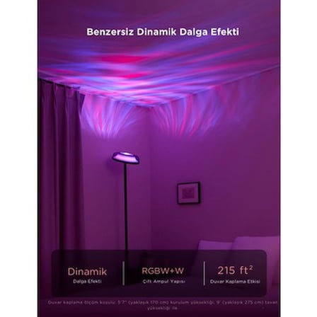 RGB Renk Seçeneği ile Enerji Tasarruflu Uplighter Köşe Lambası
