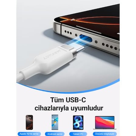 1.2 Metre Uzunluğunda Kablolu Mikrofonlu Kulaklık - Beyaz
