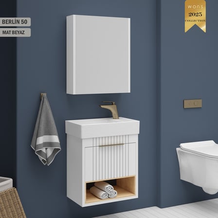 Beyaz Banyo Aksesuarı, 50 cm Modern Tasarım