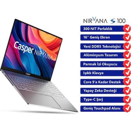 16GB RAM ve 1TB SSD ile 300 Nit Parlaklıkta 16 inç Taşınabilir Bilgisayar