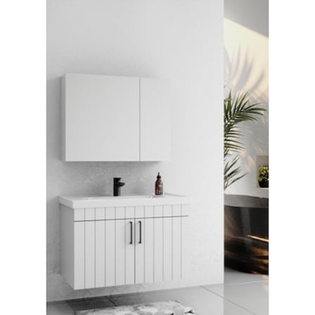 80 cm Lake Beyaz Banyo Tasarımı ile Modern Görünüm