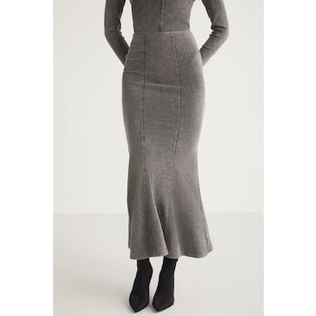 Slim Fit Beli Lastikli Kadın Midi Elbise ile Konfor
